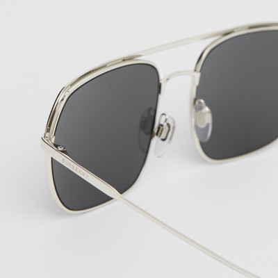 Pilot Sunglasses in Silver - Men | Burberry