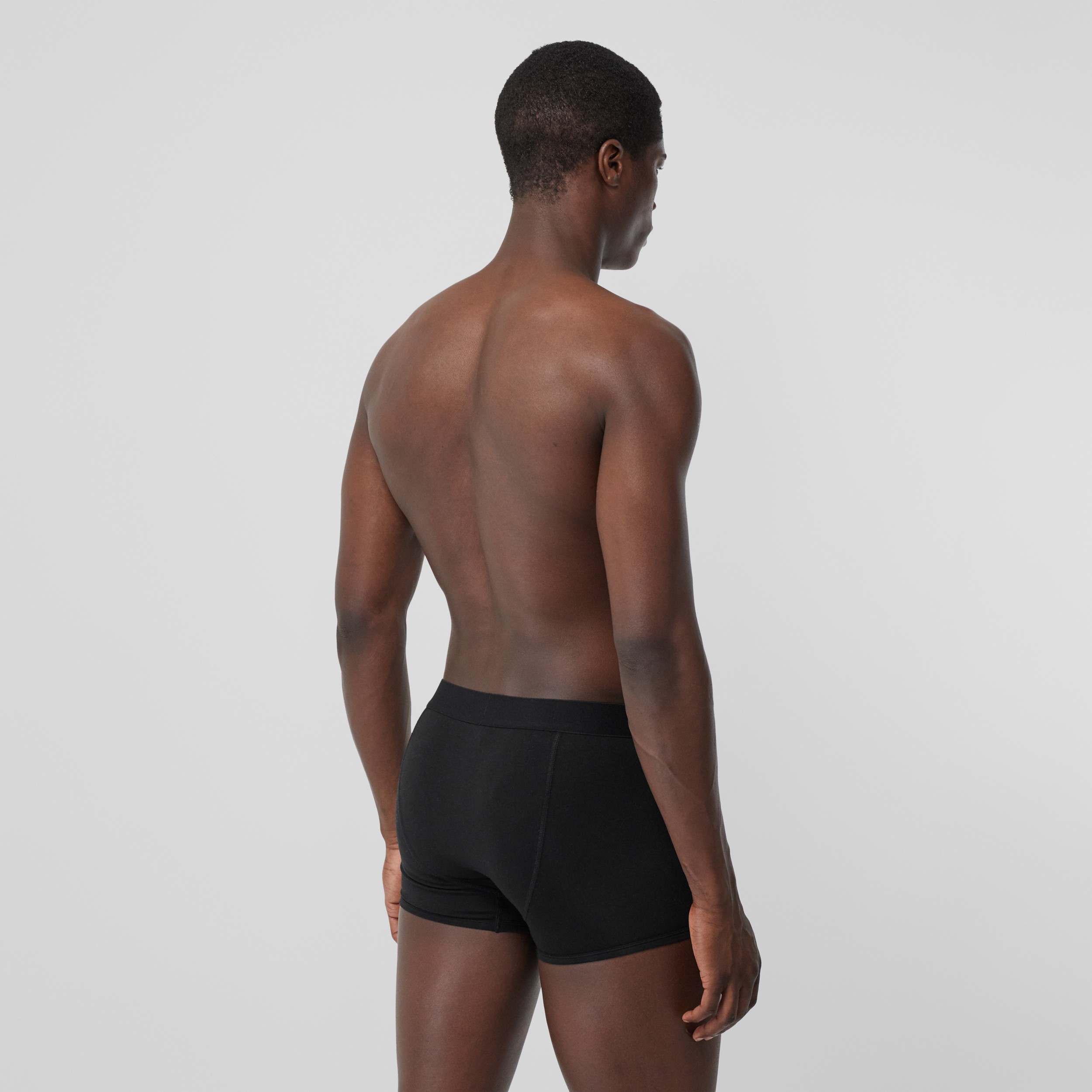 Logo Detail Stretch Cotton Boxer Shorts in Black - Men | Burberry® Official - 2