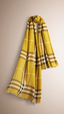 check wool silk scarf