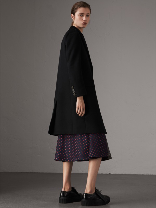 Wool Cashmere Tailored Coat in Black - Women | Burberry United States
