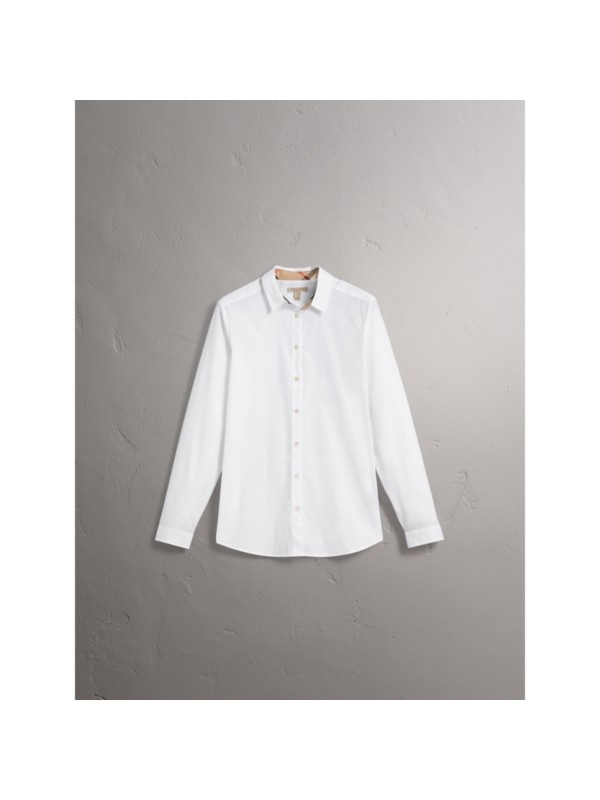 white stretch shirt women