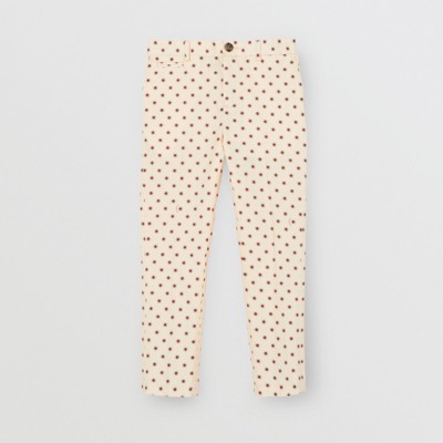 burberry style print trousers