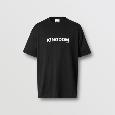 Kingdom Print Cotton T-shirt in Black 