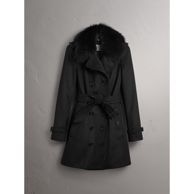 burberry black coat with fur