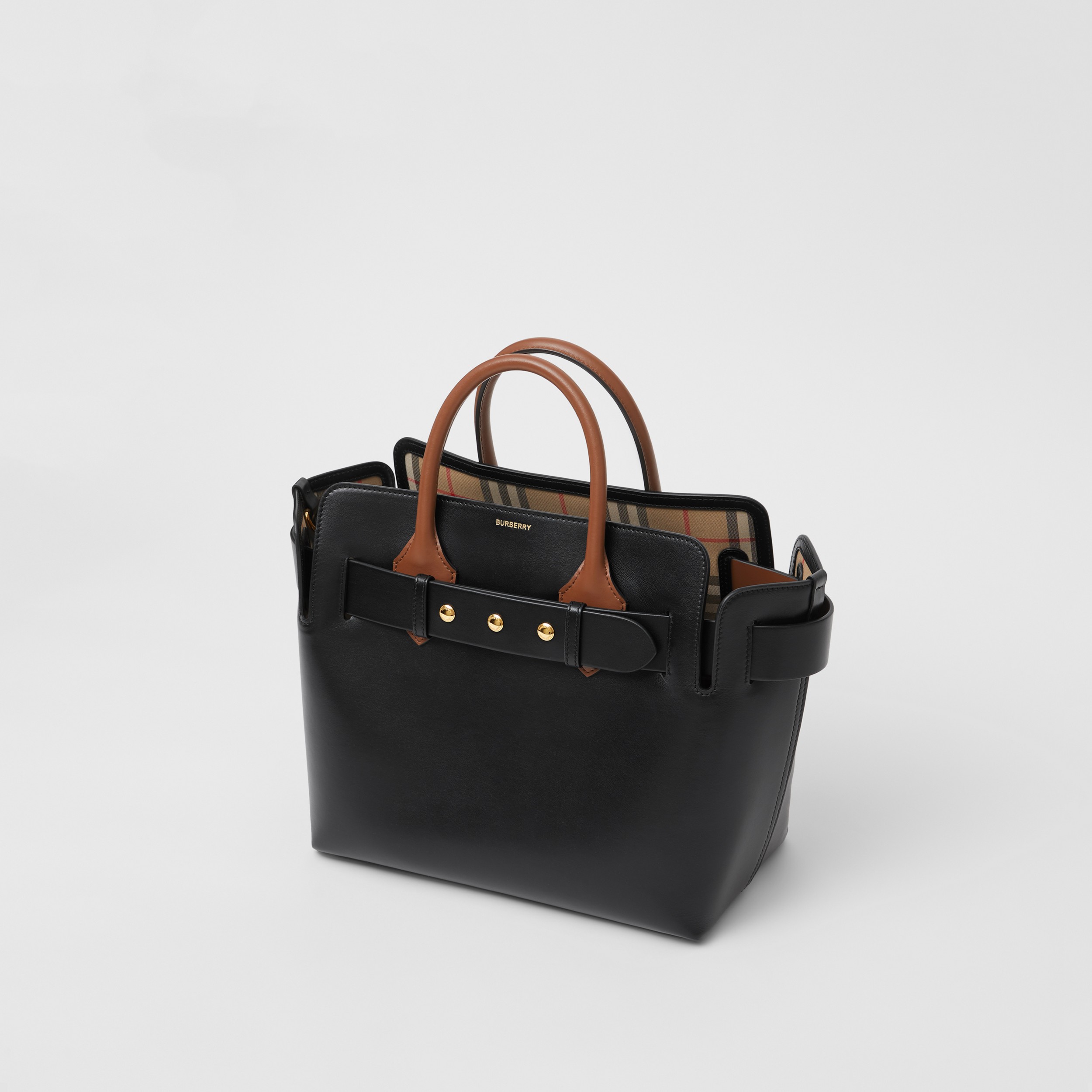 The Small Leather Triple Stud Belt Bag in Black/malt Brown/archive ...