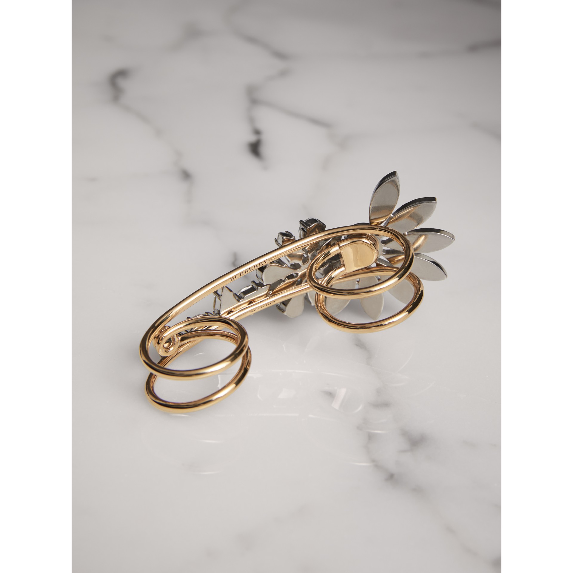 Crystal Daisy Gold-plated Double Ring - Women | Burberry United States