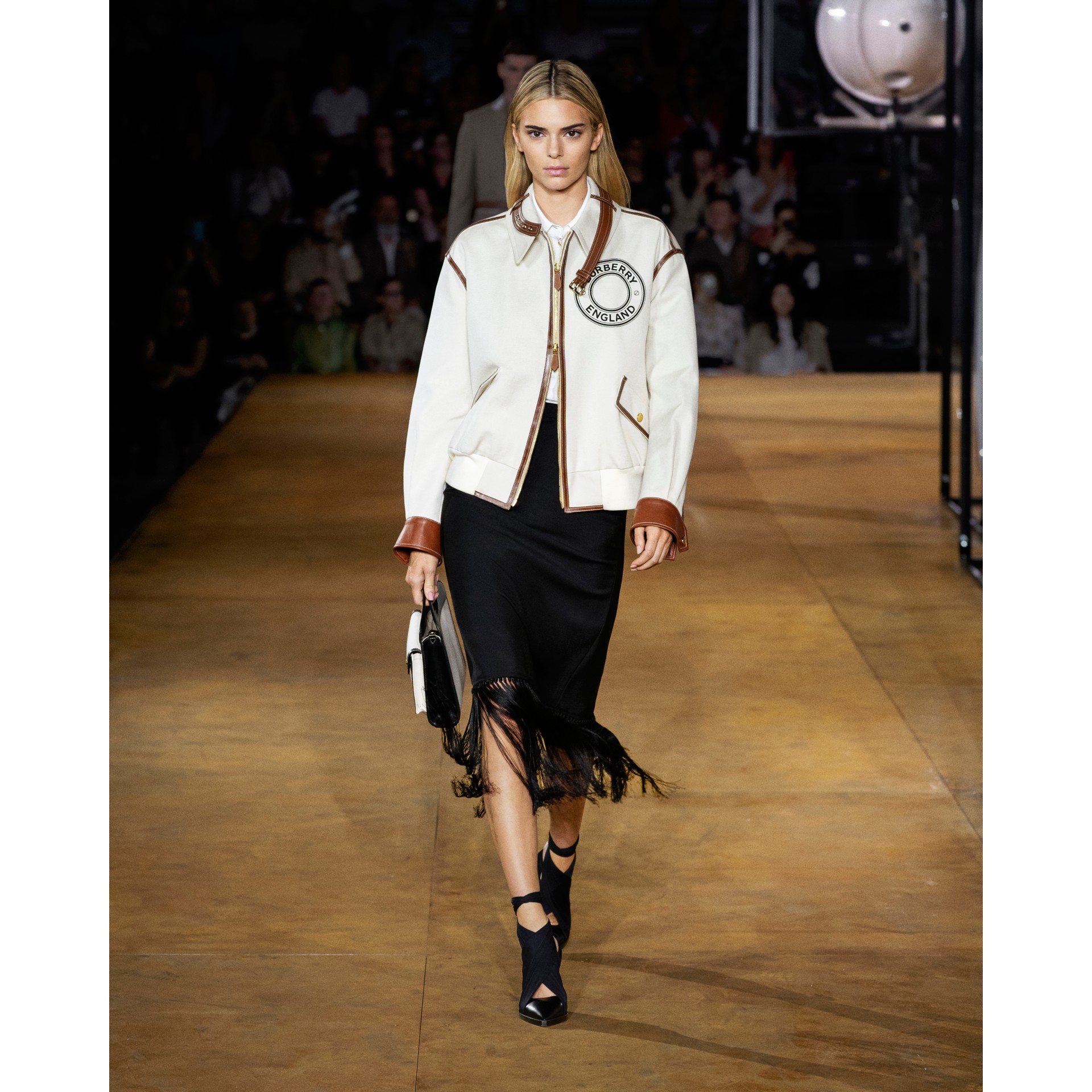 Scarf Tie Detail Leather Pointtoe Mules in Black Burberry United Kingdom