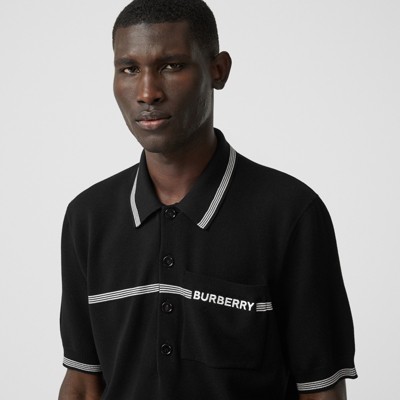 Logo Embroidered Wool Polo Shirt in 