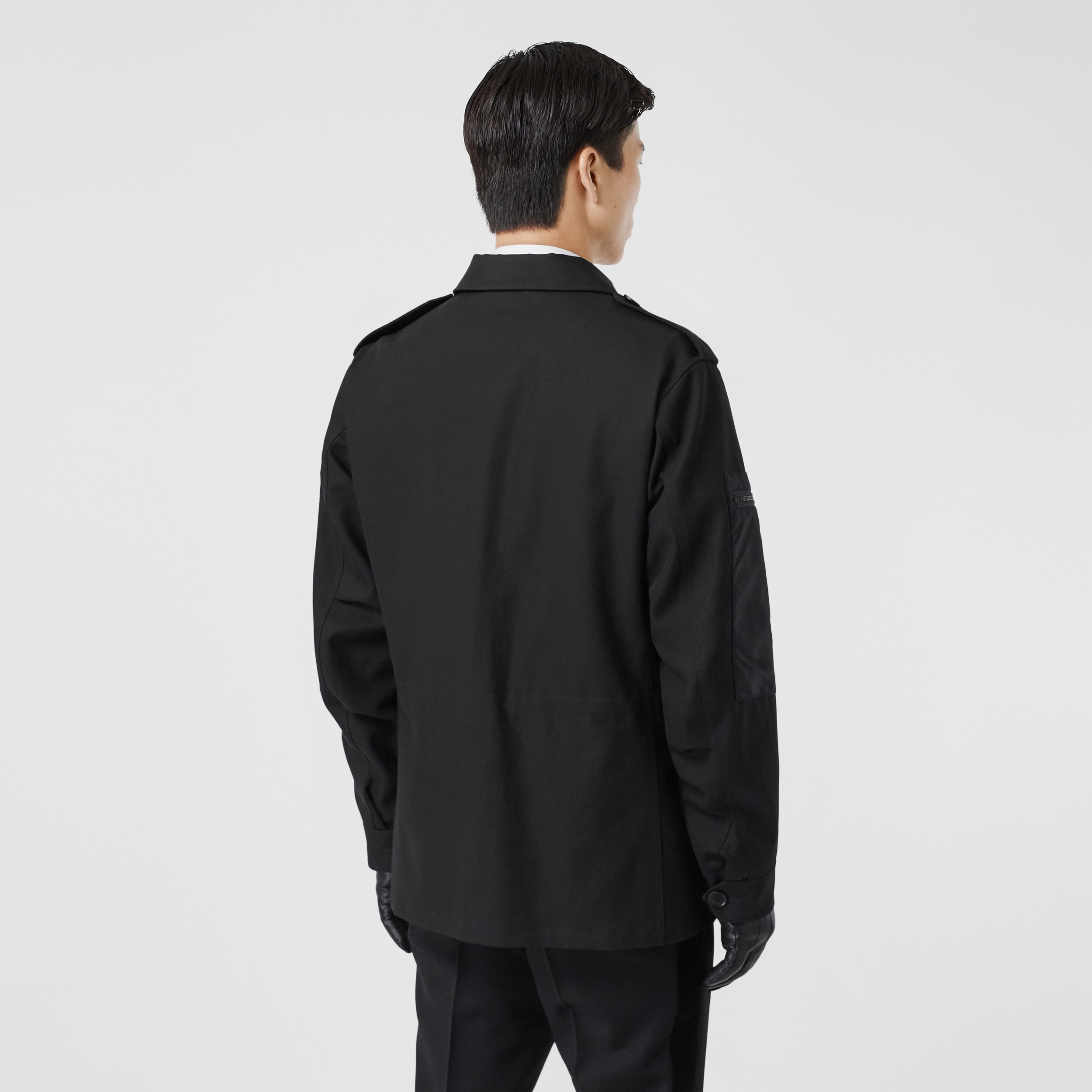 Cotton Gabardine Field Jacket in Black Men Burberry United Kingdom