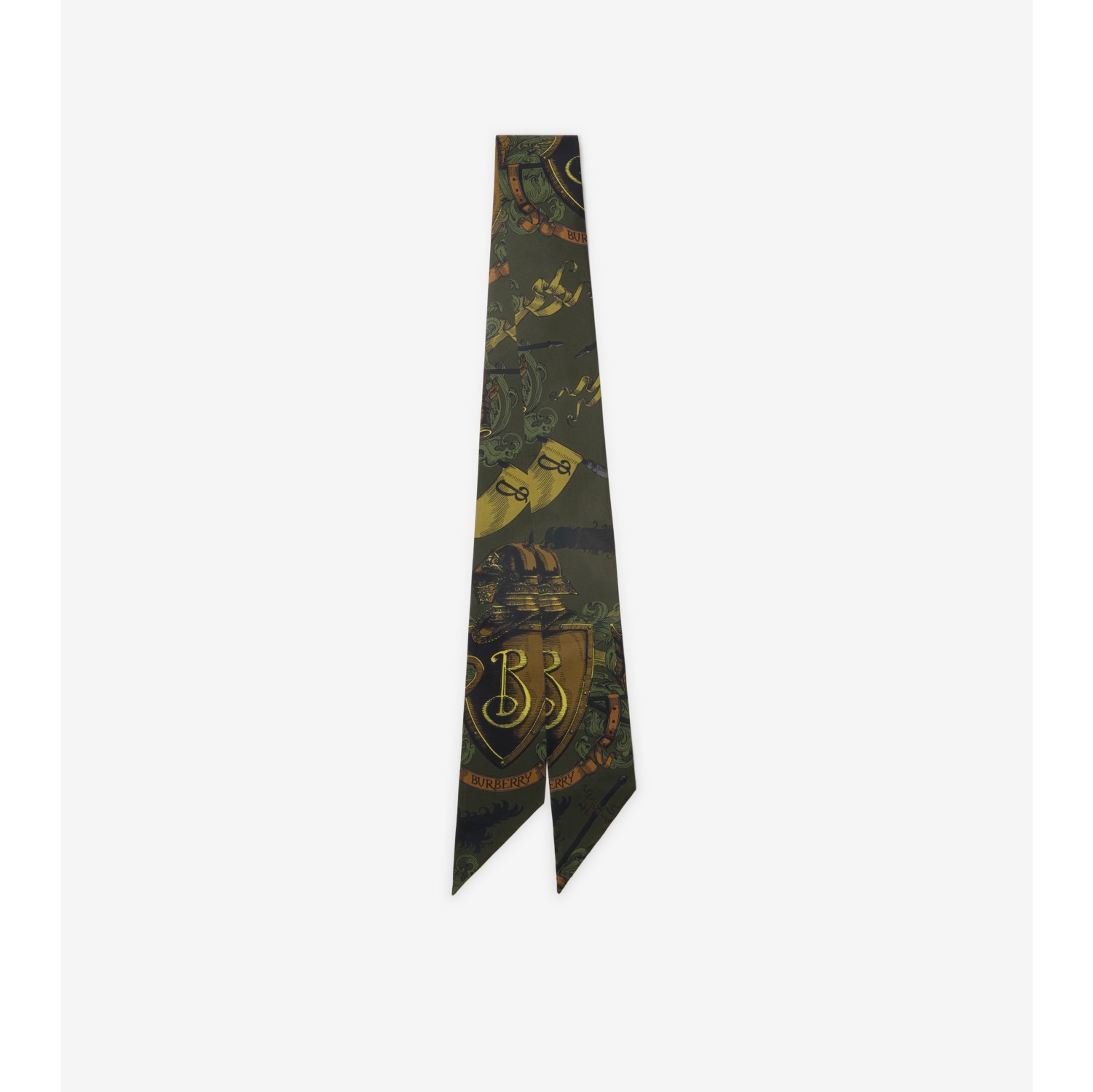 Skinny Reversible Etched Knight Silk Scarf
