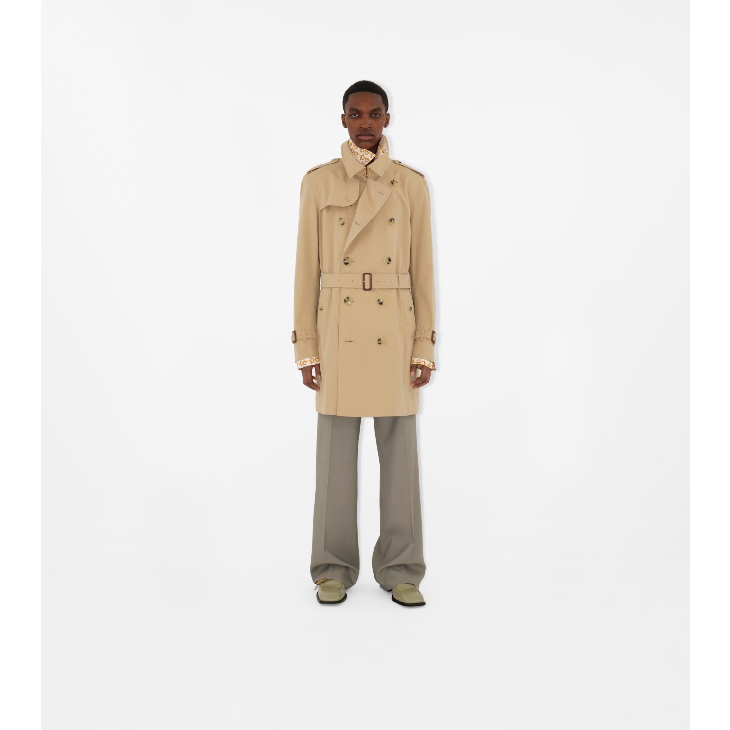 Mid-length Kensington Heritage Trench Coat in Honey - Men, Cotton ...