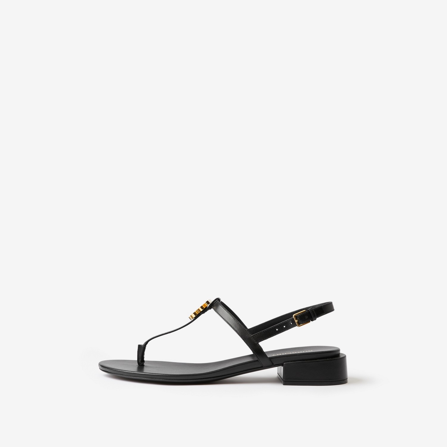 Monogram Motif Leather Sandals in Black - Women | Burberry® Official