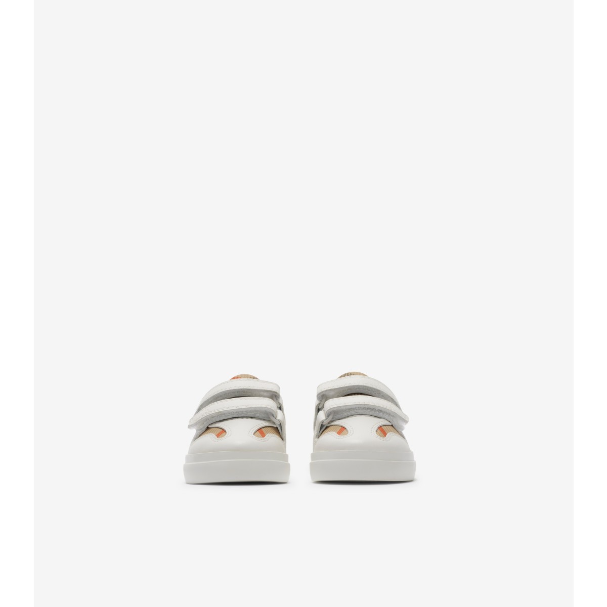  Check and Leather Sneakers