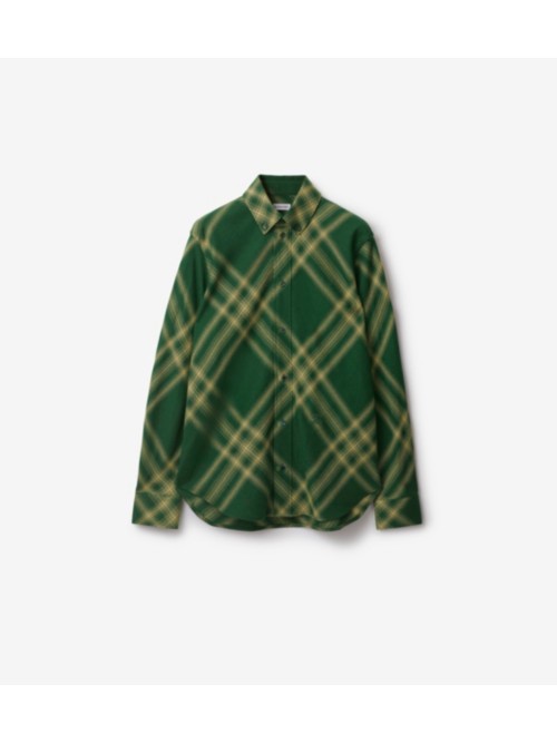 Burberry Equestrian Knight Check Pattern Shirt In Primrose