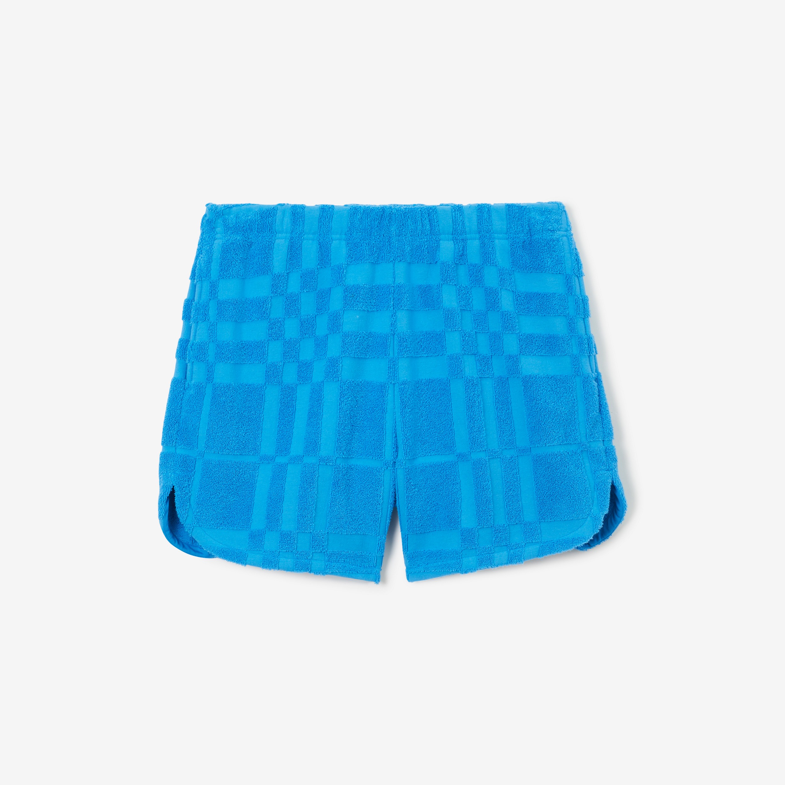 Check Cotton Shorts in Bright Cerulean Blue - Men | Burberry® Official - 1