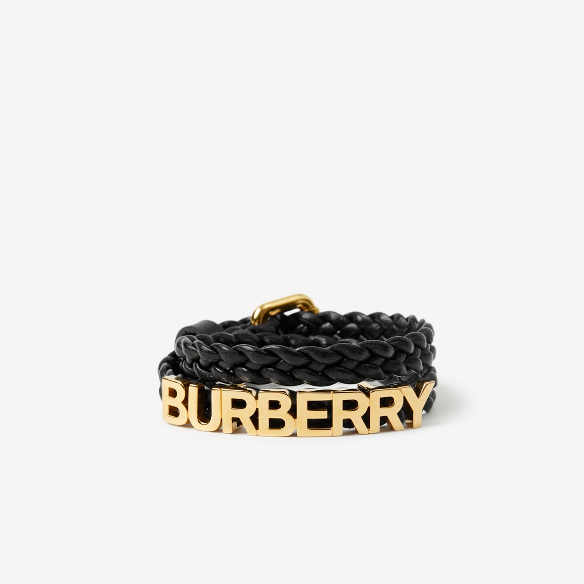 BURBERRY BURBERRY GOLD-PLATED LOGO LEATHER BRACELET