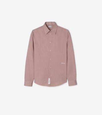 Slim Fit Striped Cotton Shirt in Vineyard red - Men | Burberry® Official