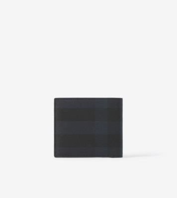 Check Bifold Wallet in Navy - Men, Canvas | Burberry® Official