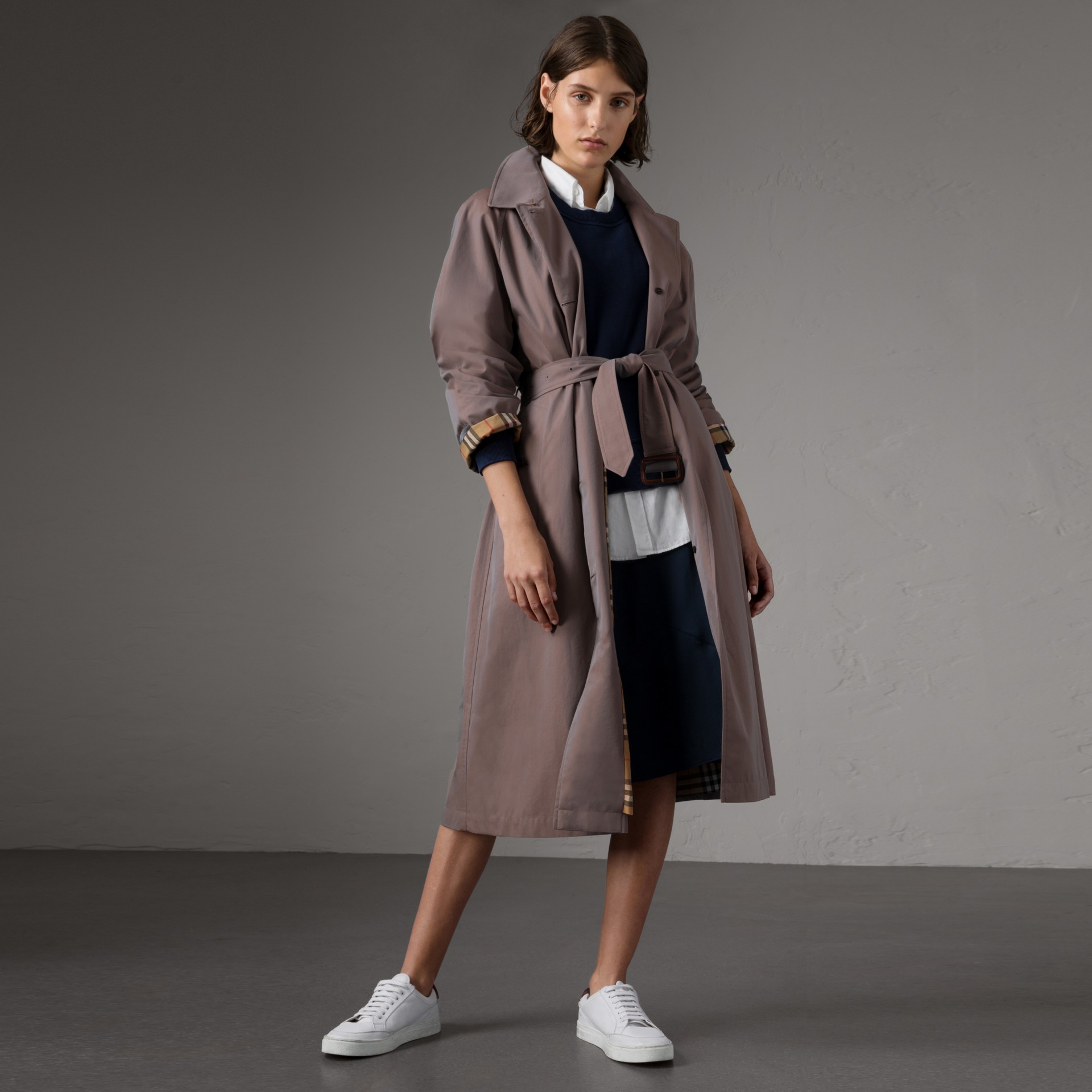 The Brighton Car Coat in Lilac Grey - Women | Burberry United States
