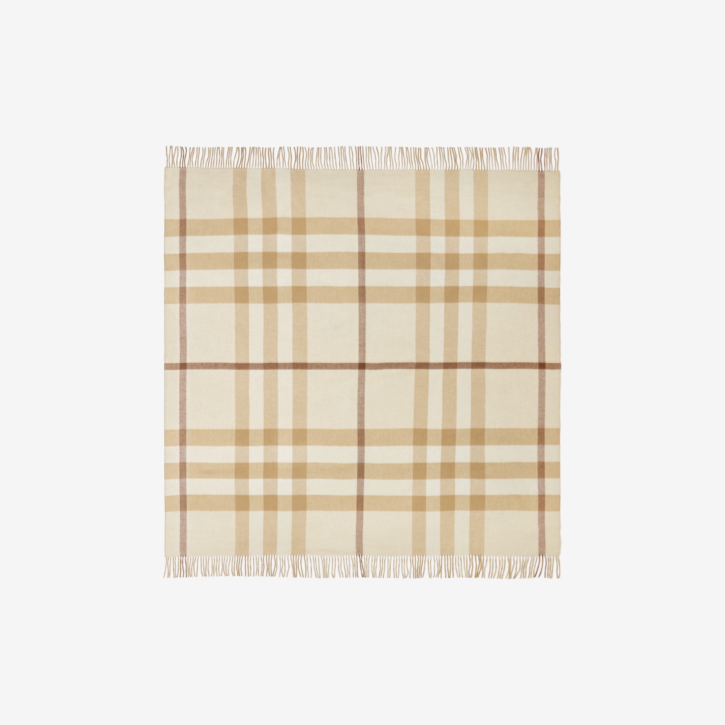 Exaggerated Check Cashmere Blanket in Soft Fawn | Burberry® Official - 1