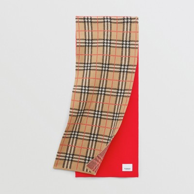 burberry color check wool scarf
