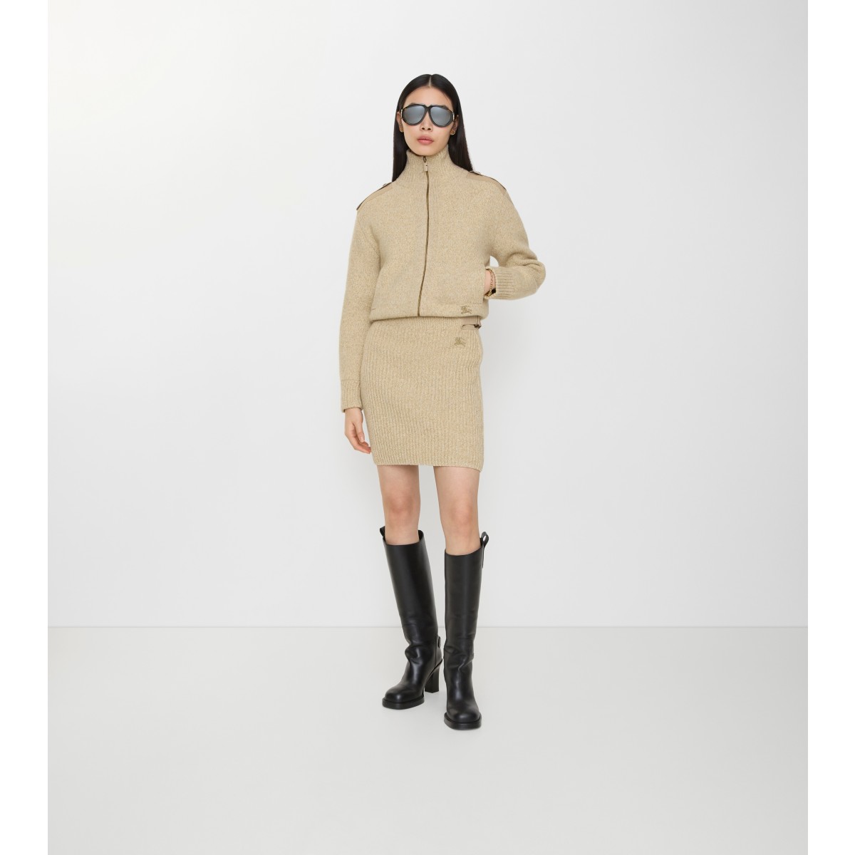  Embroidered Wool Cashmere Mini Skirt