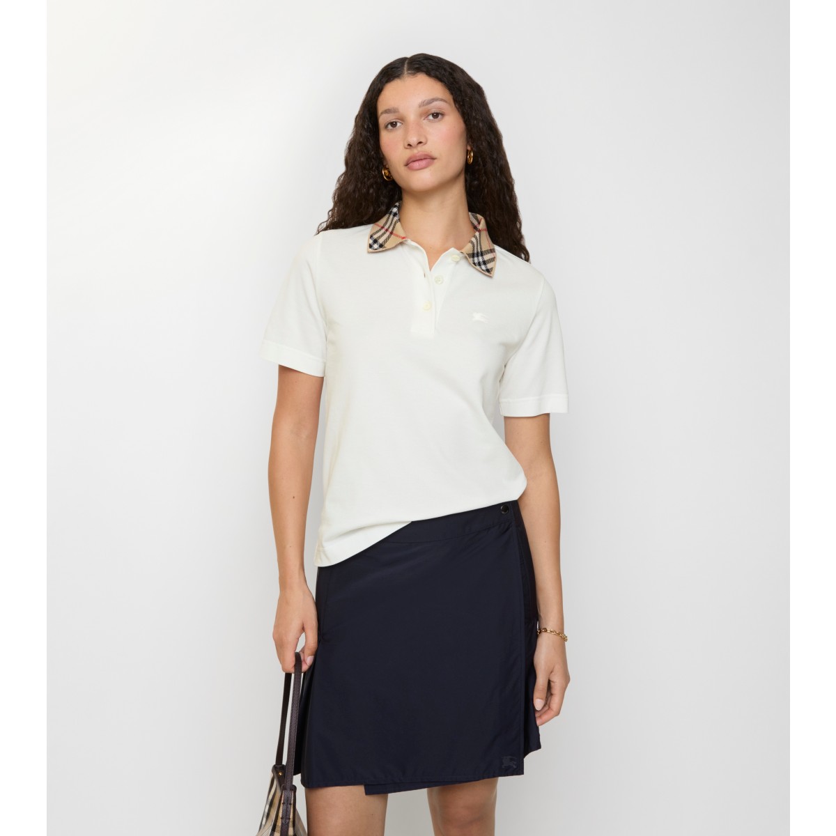  Check Collar Cotton Polo Shirt