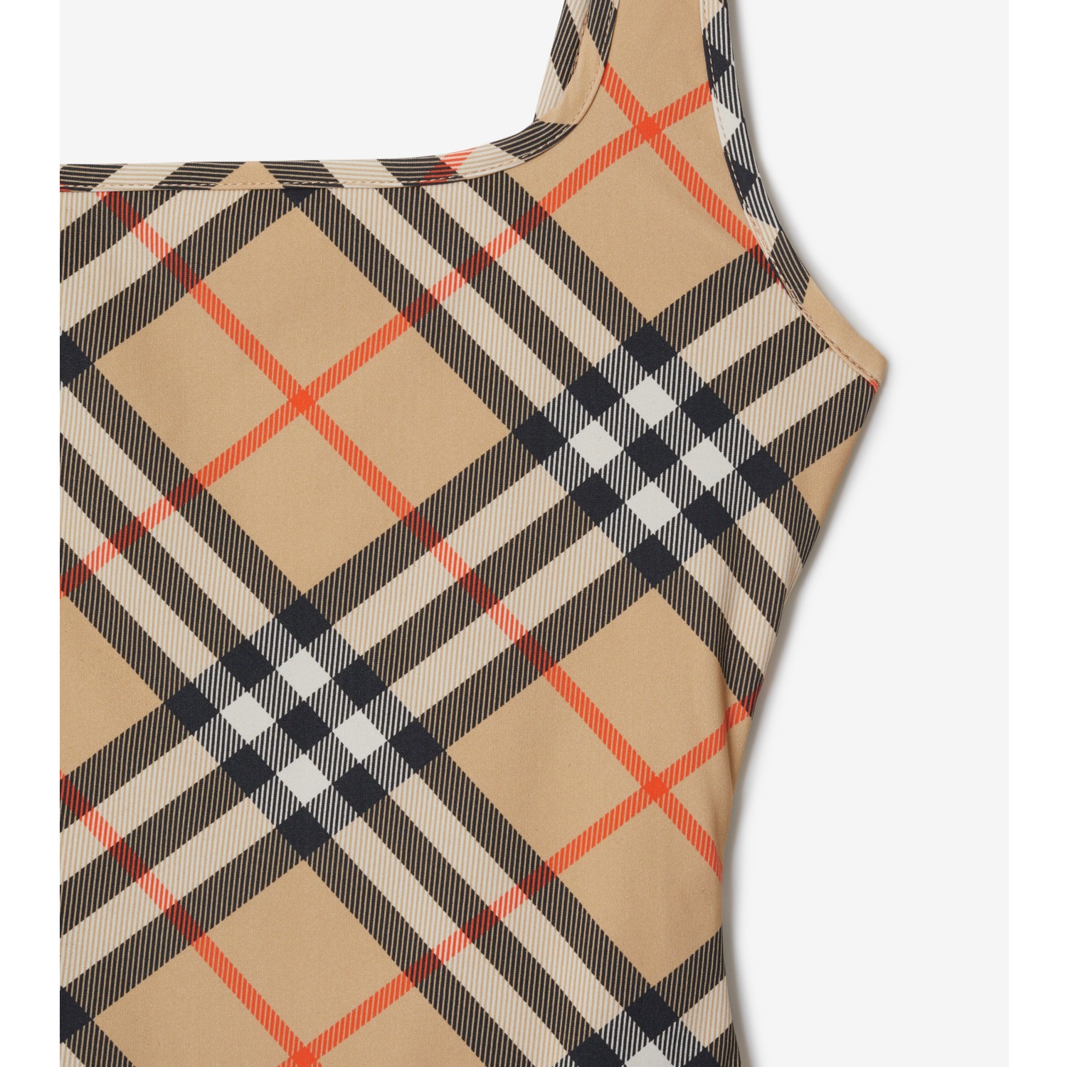 Check Swimsuit in Sand beige - Women | Burberry® Official