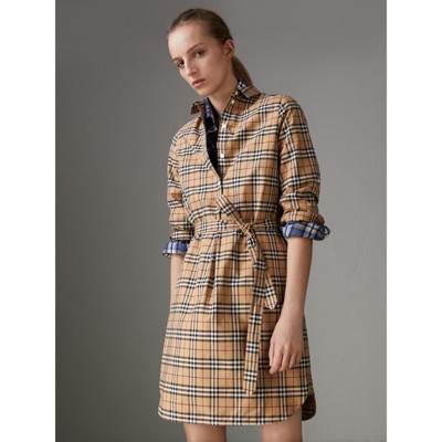 burberry check dress women