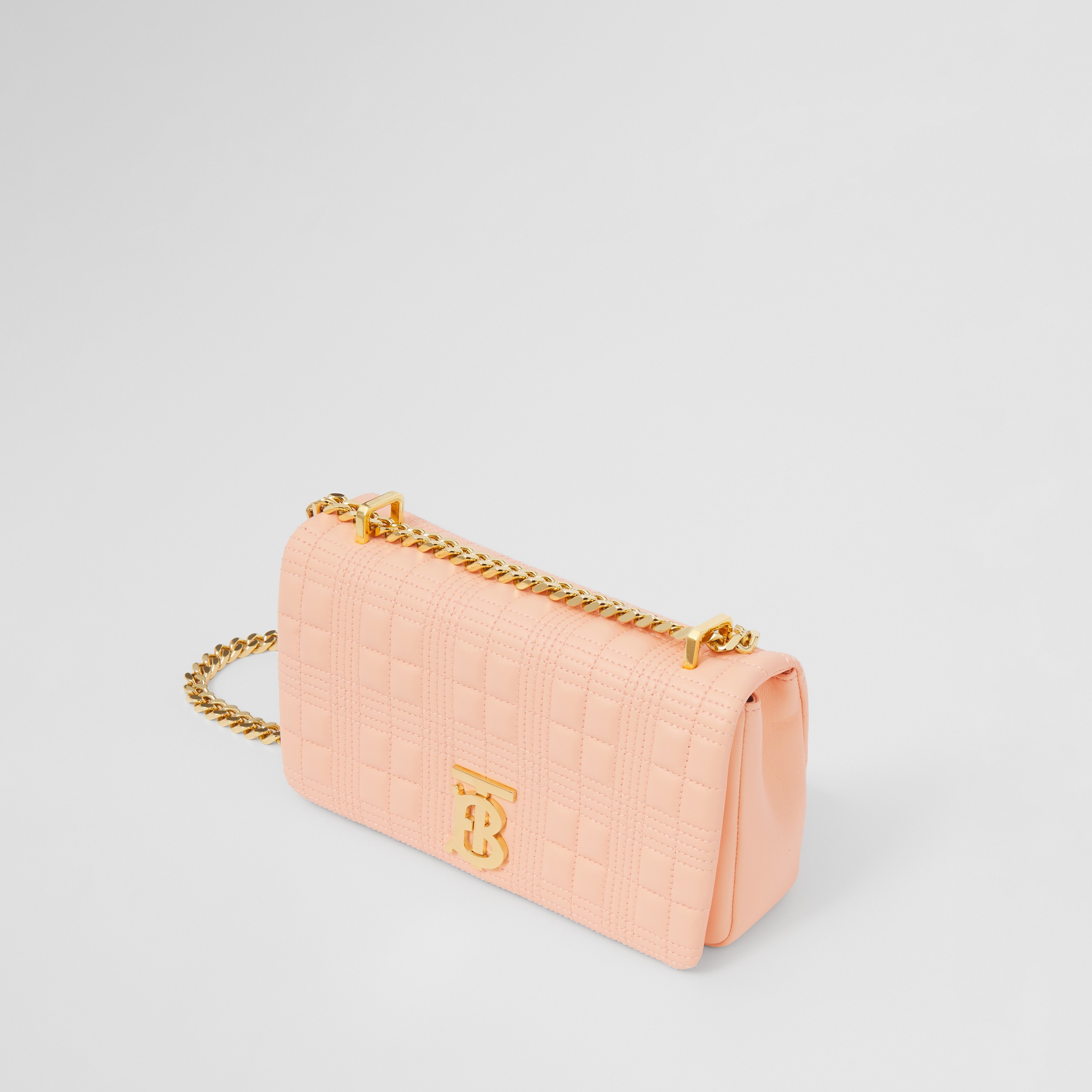 Small Quilted Lambskin Lola Bag in Peach Pink - Women | Burberry® Official - 4