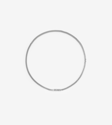 Engraved Check Chain Necklace in Silver - Men | Burberry® Official