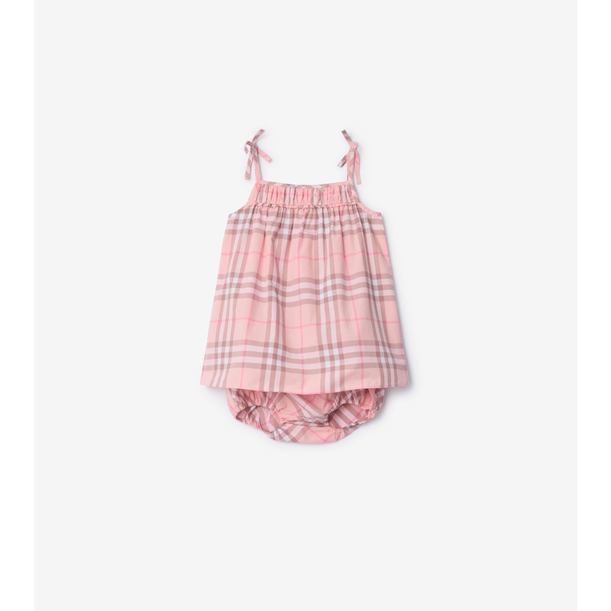  Check Cotton Dress with Bloomers