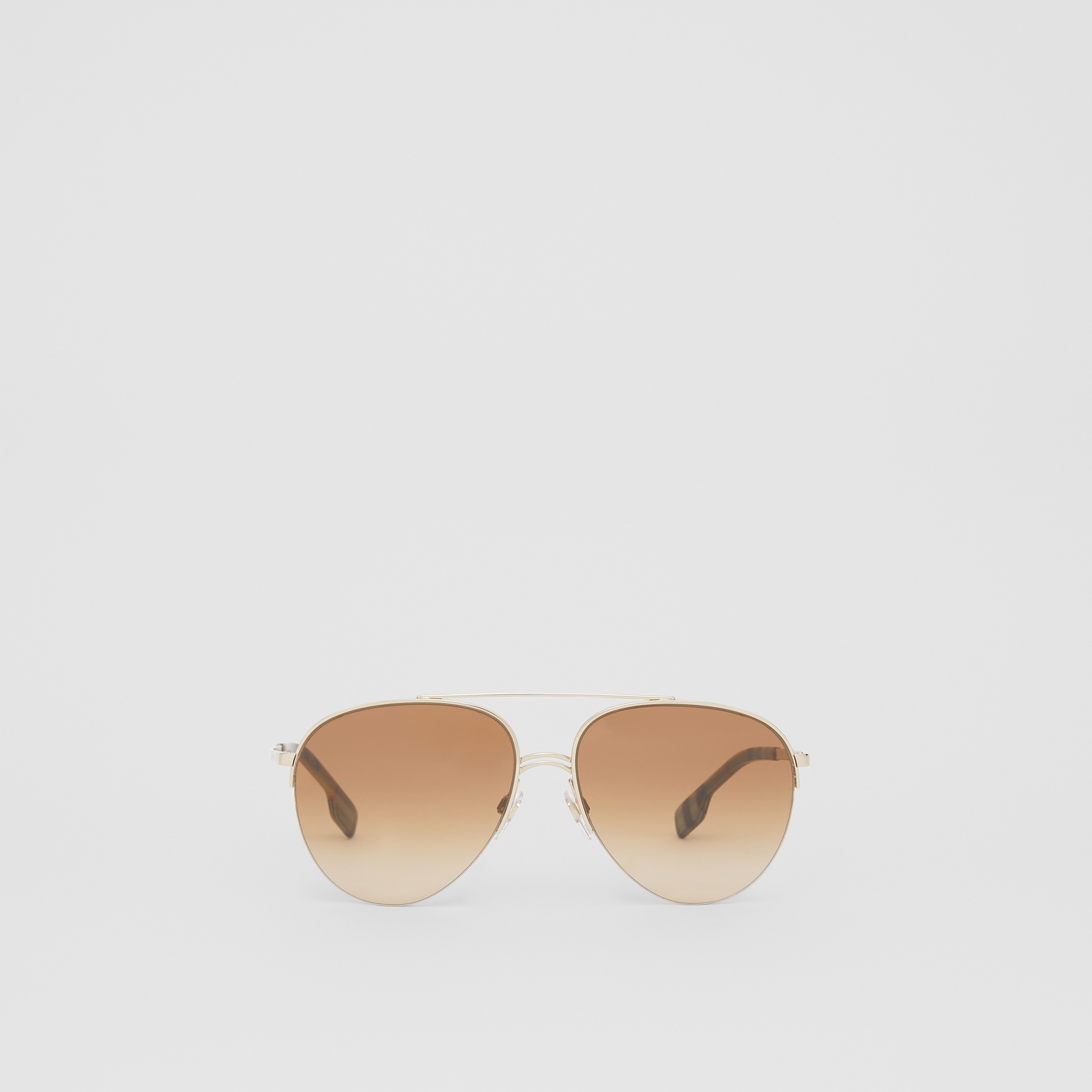Fliegersonnenbrille mit Vintage Check-Detail (Hellbraun) - Damen | Burberry® - 1