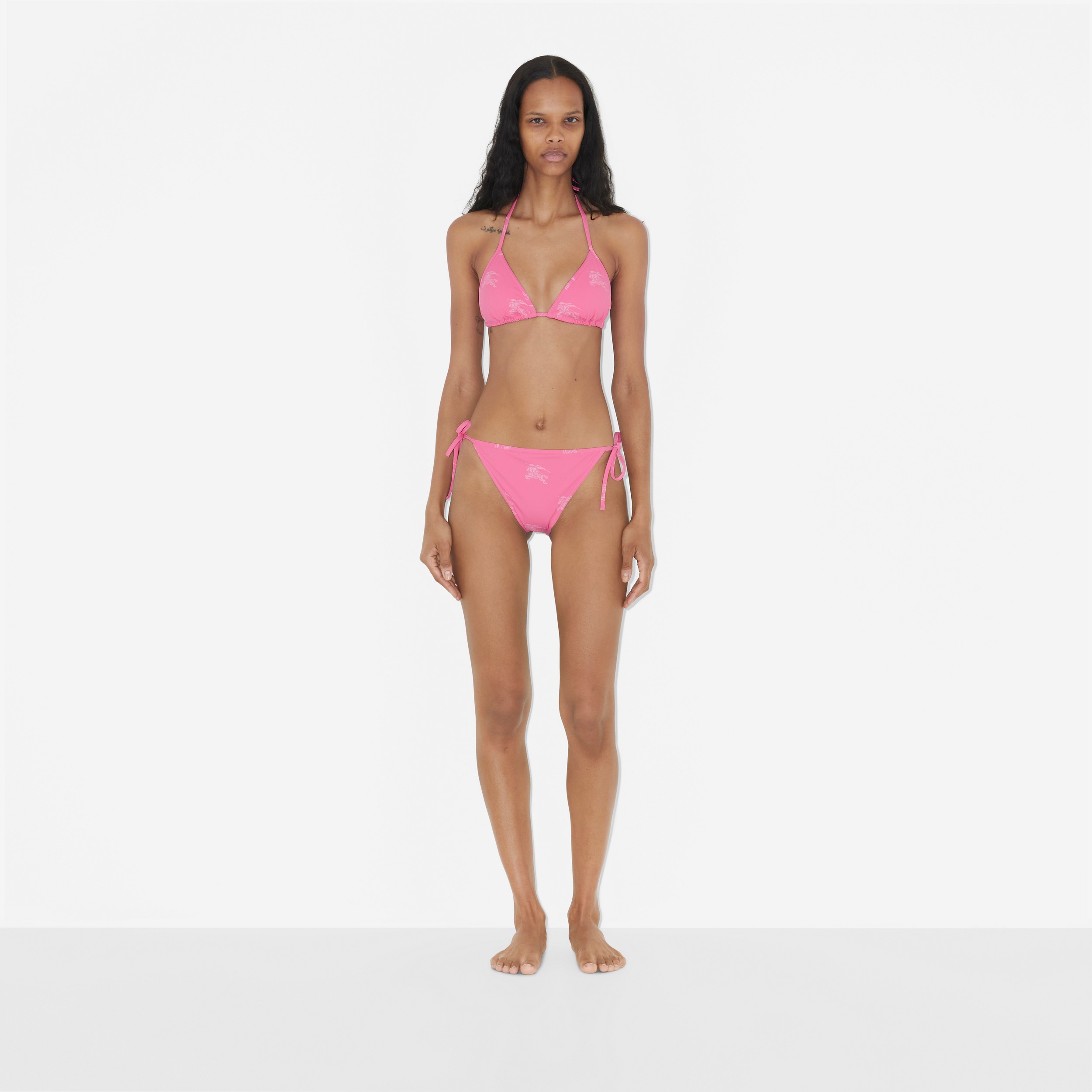 Bikini a triangolo in nylon stretch con EKD (Rosa Caramella) - Donna | Sito ufficiale Burberry® - 2