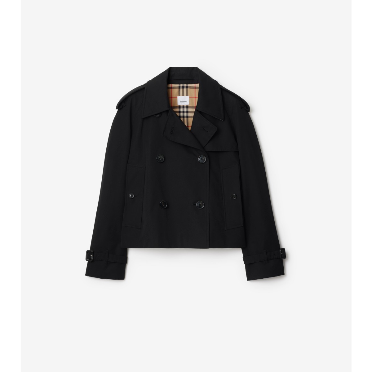  Check Cropped Gabardine Mayfair Trench Jacket