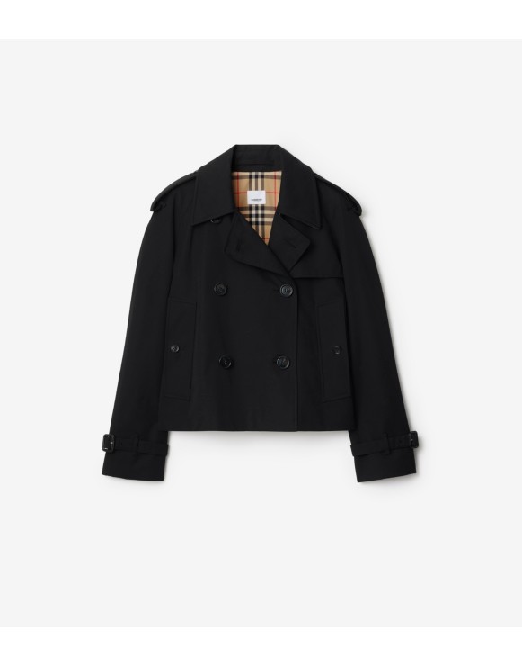 Veste trench courte en gabardine