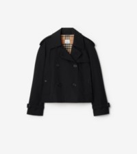 Cropped Gabardine Trench Jacket