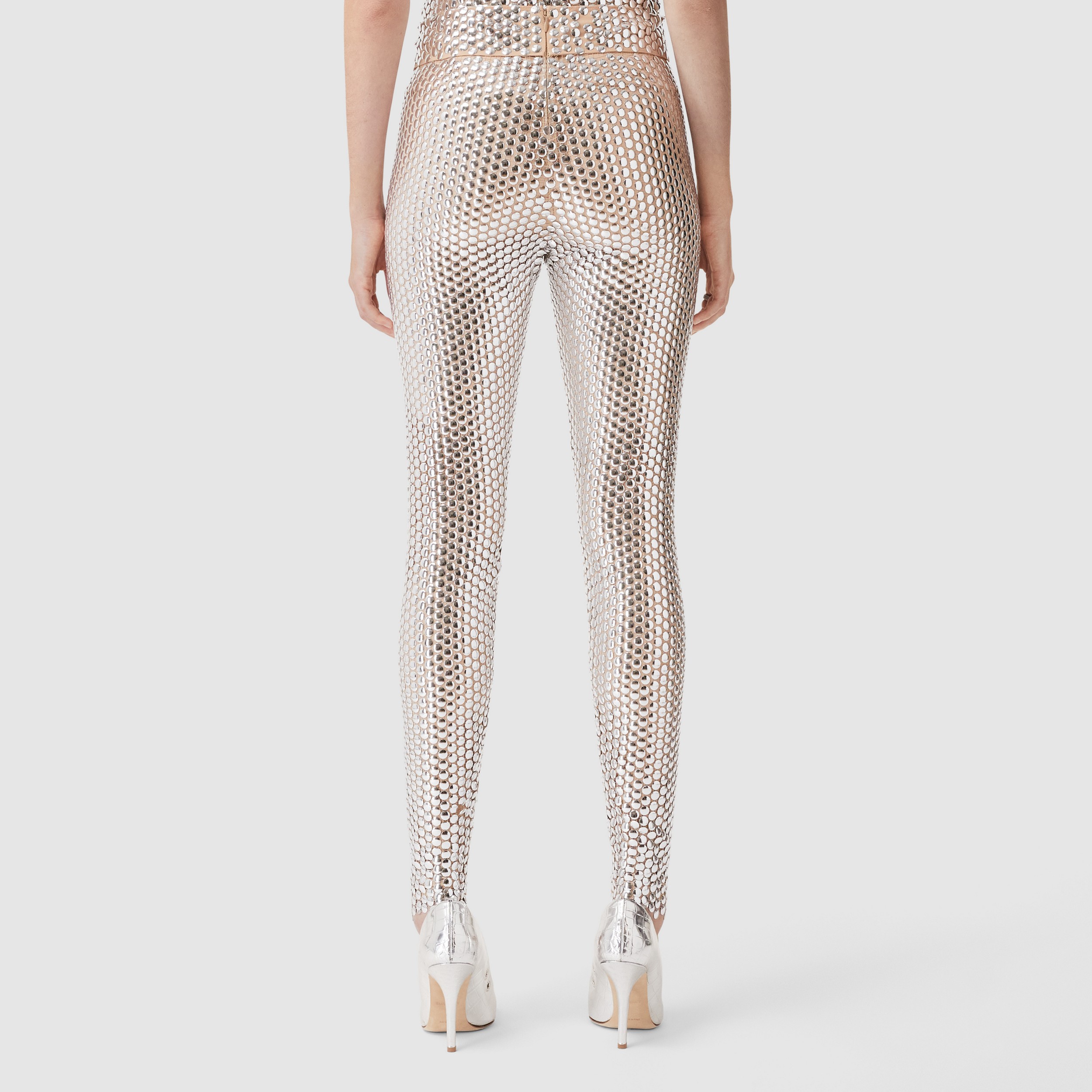 Metallic Paillette-embellished Leggings – Exclusive Capsule Collection in Silver - Women | Burberry® Official - 3