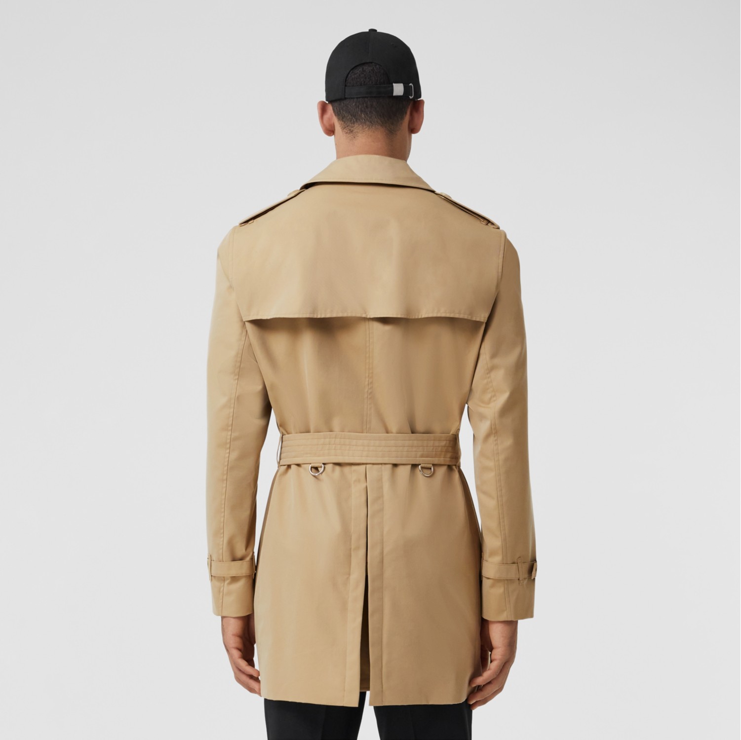 Mens short trench hot sale coat with belt