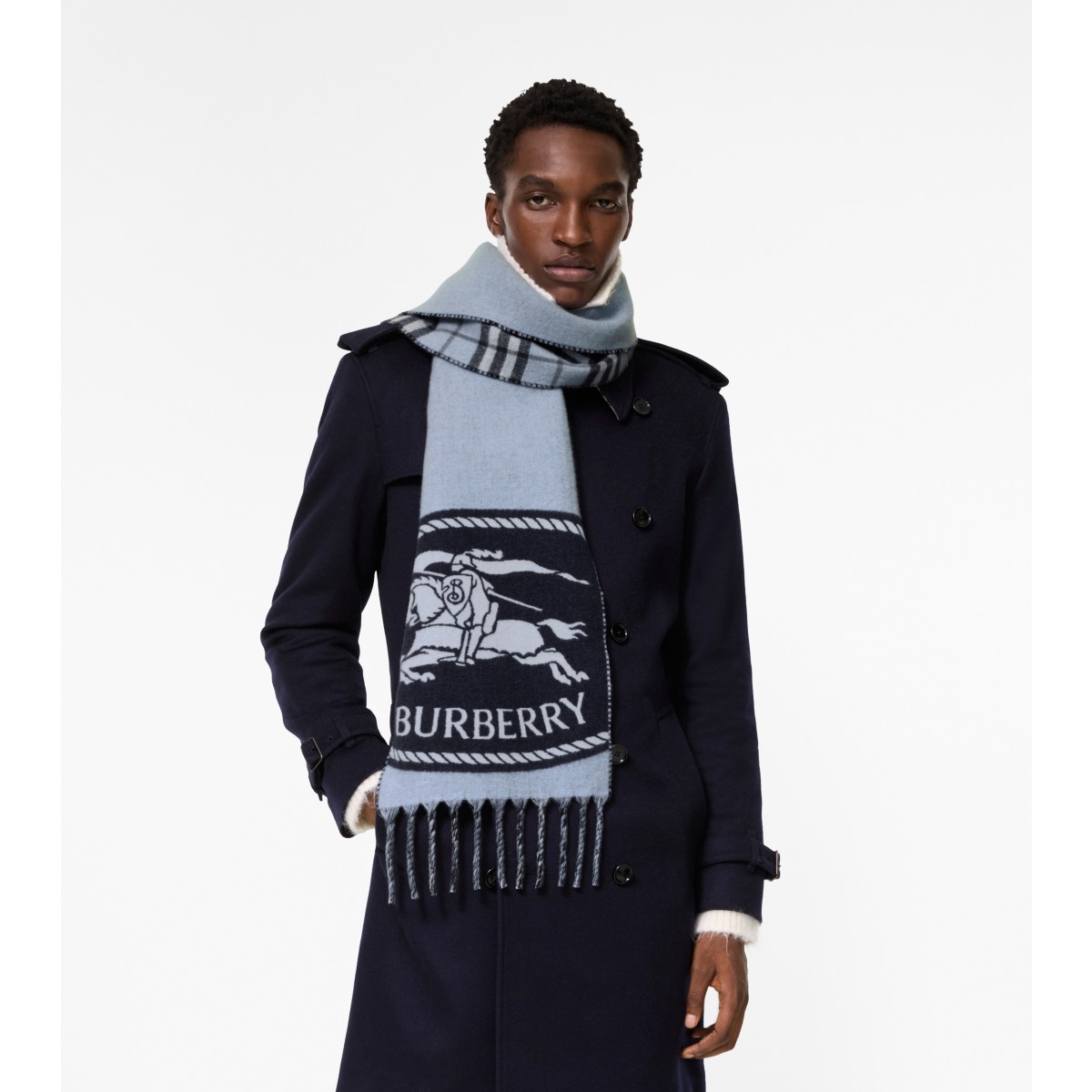  Check Reversible Knight Stamp Scarf