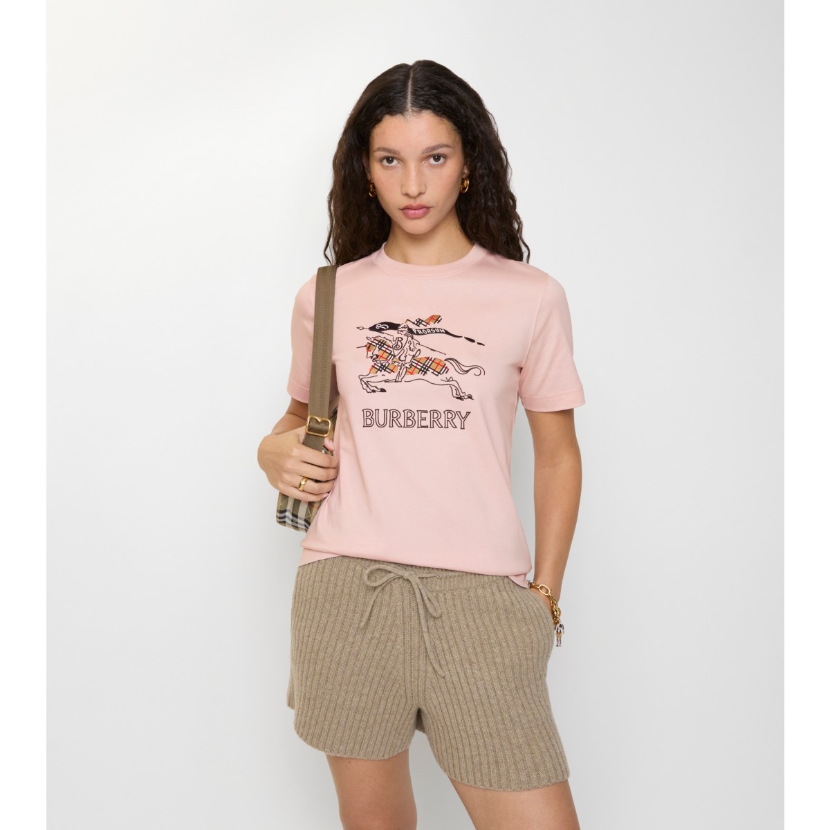  Check Knight Sketch Cotton T-shirt