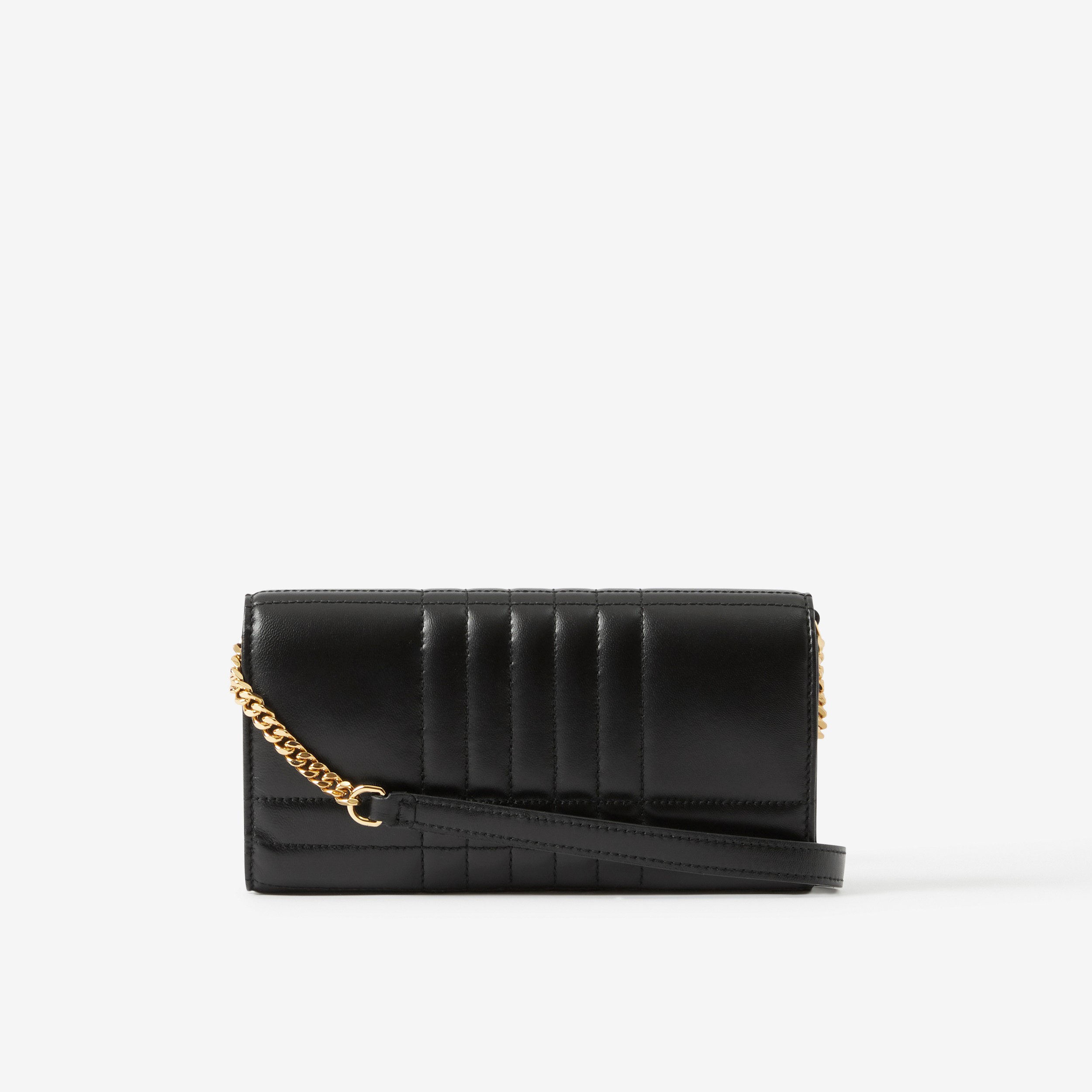 Steppleder-Brieftasche „Lola“ mit abnehmbarem Riemen (Schwarz/helles Goldfarben) - Damen | Burberry® - 3