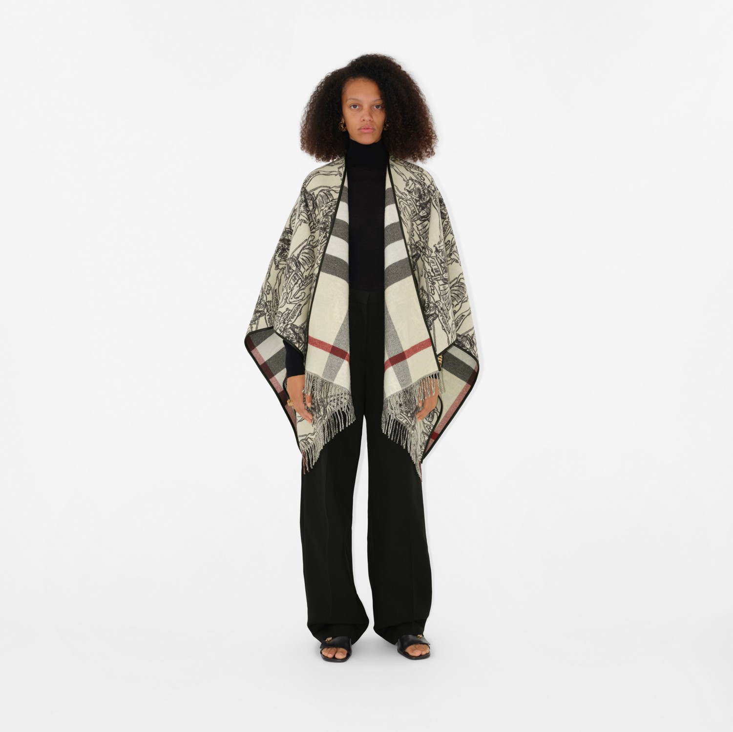 Reversible EKD Check Wool Cape