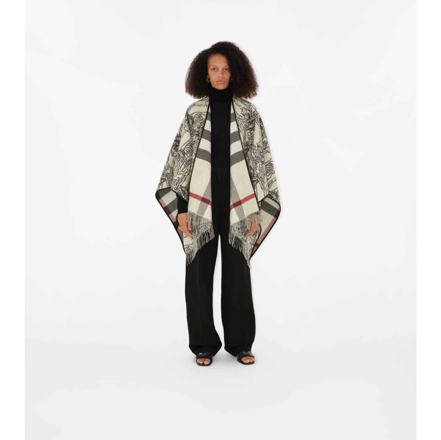 Reversible EKD Check Wool Cape