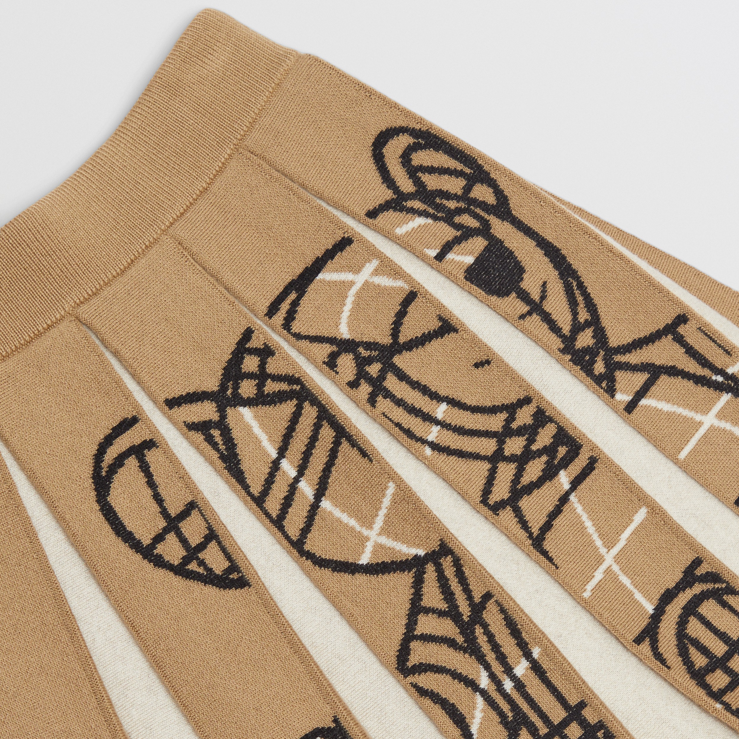 Jupe plissée en laine mélangée à intarsia Thomas Bear (Beige D'archive) | Site officiel Burberry® - 2