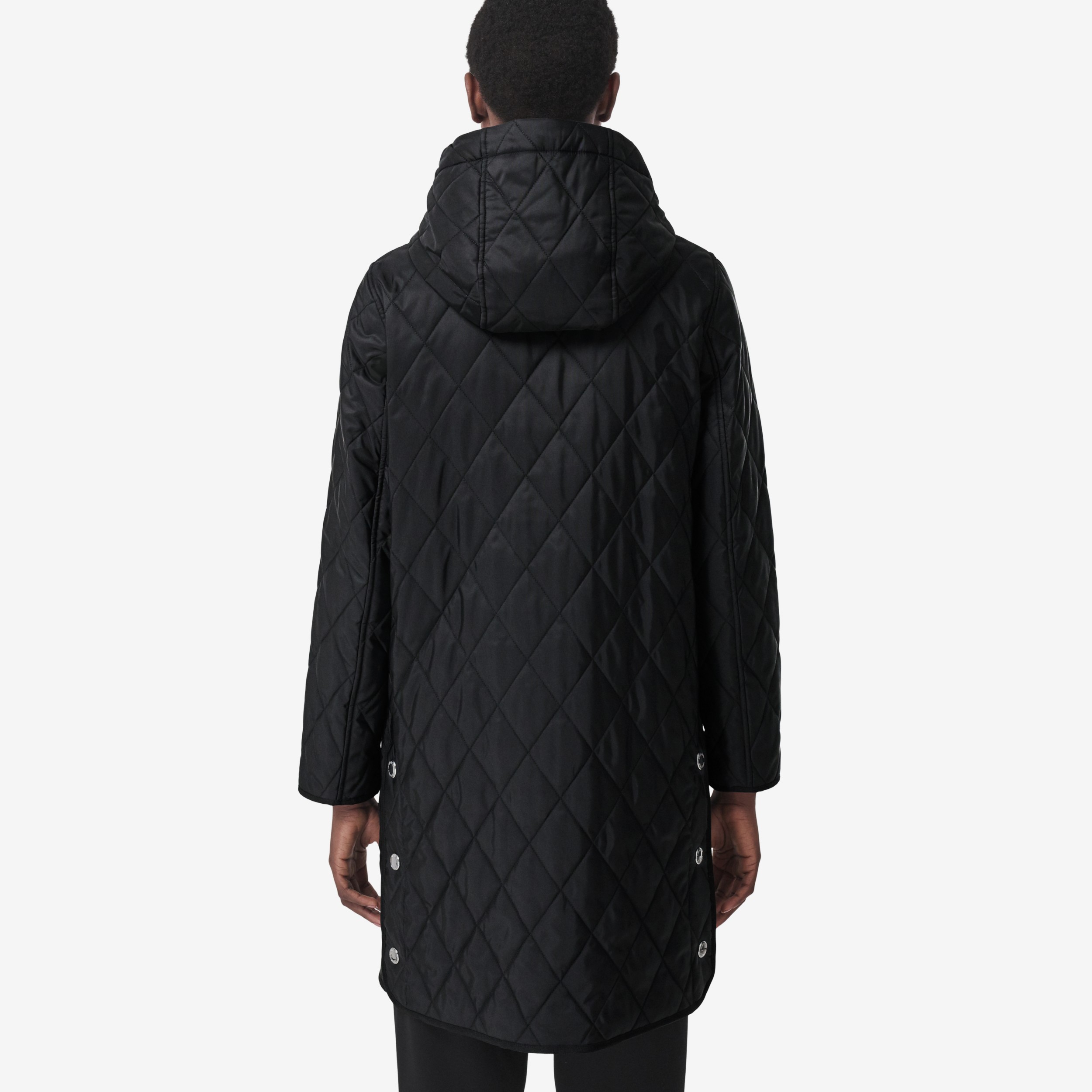 Diamond Quilted Thermoregulated Hooded Coat in Black - Women | Burberry®  Official