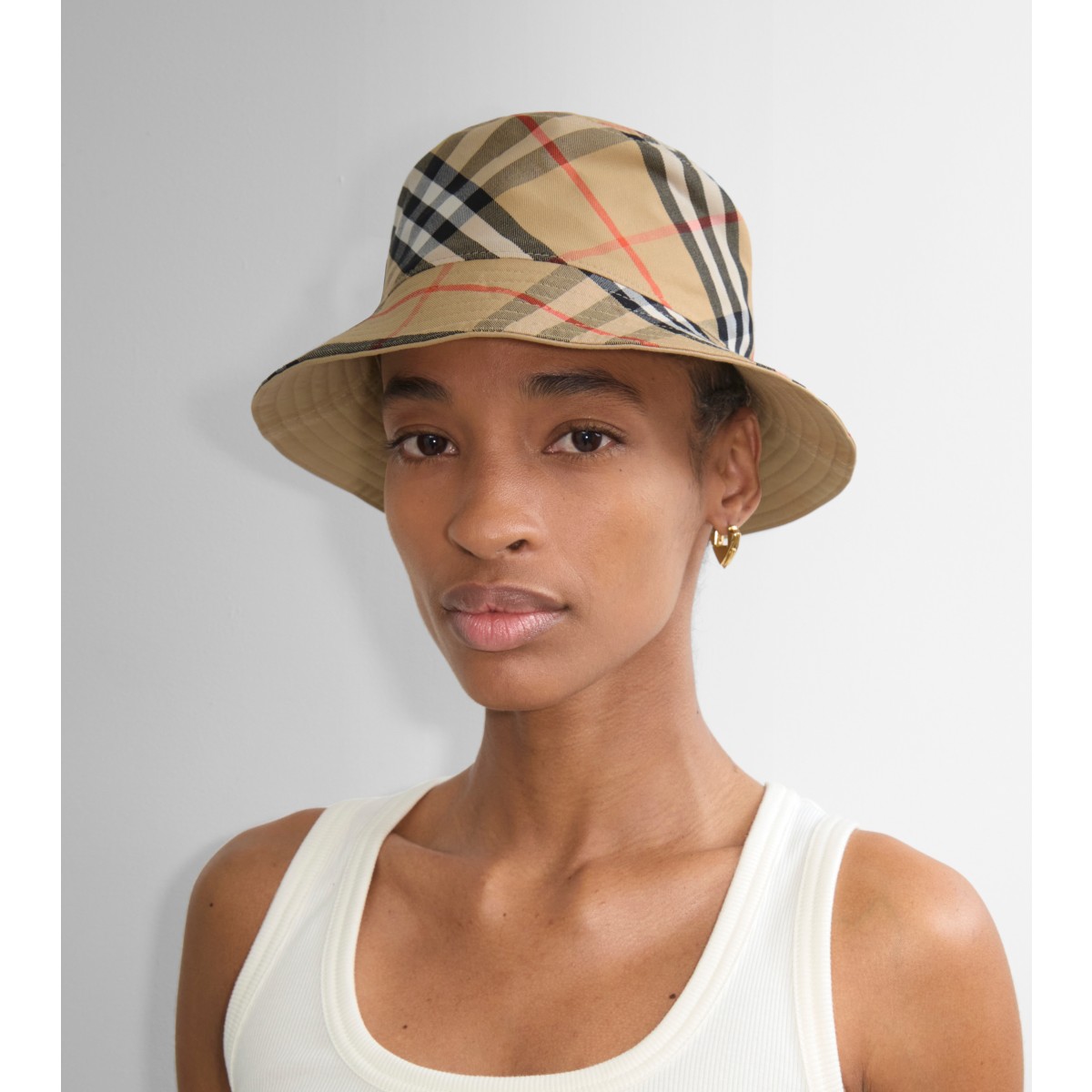  Check Reversible Gabardine Bucket Hat