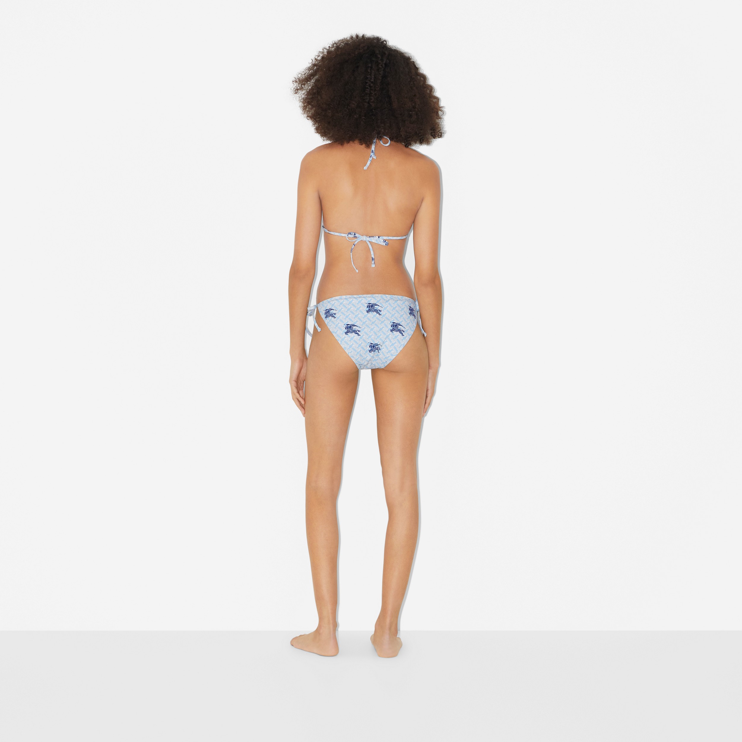 Bikini triangle en nylon stretch Monogram avec EKD (Marine) - Femme | Site officiel Burberry® - 4
