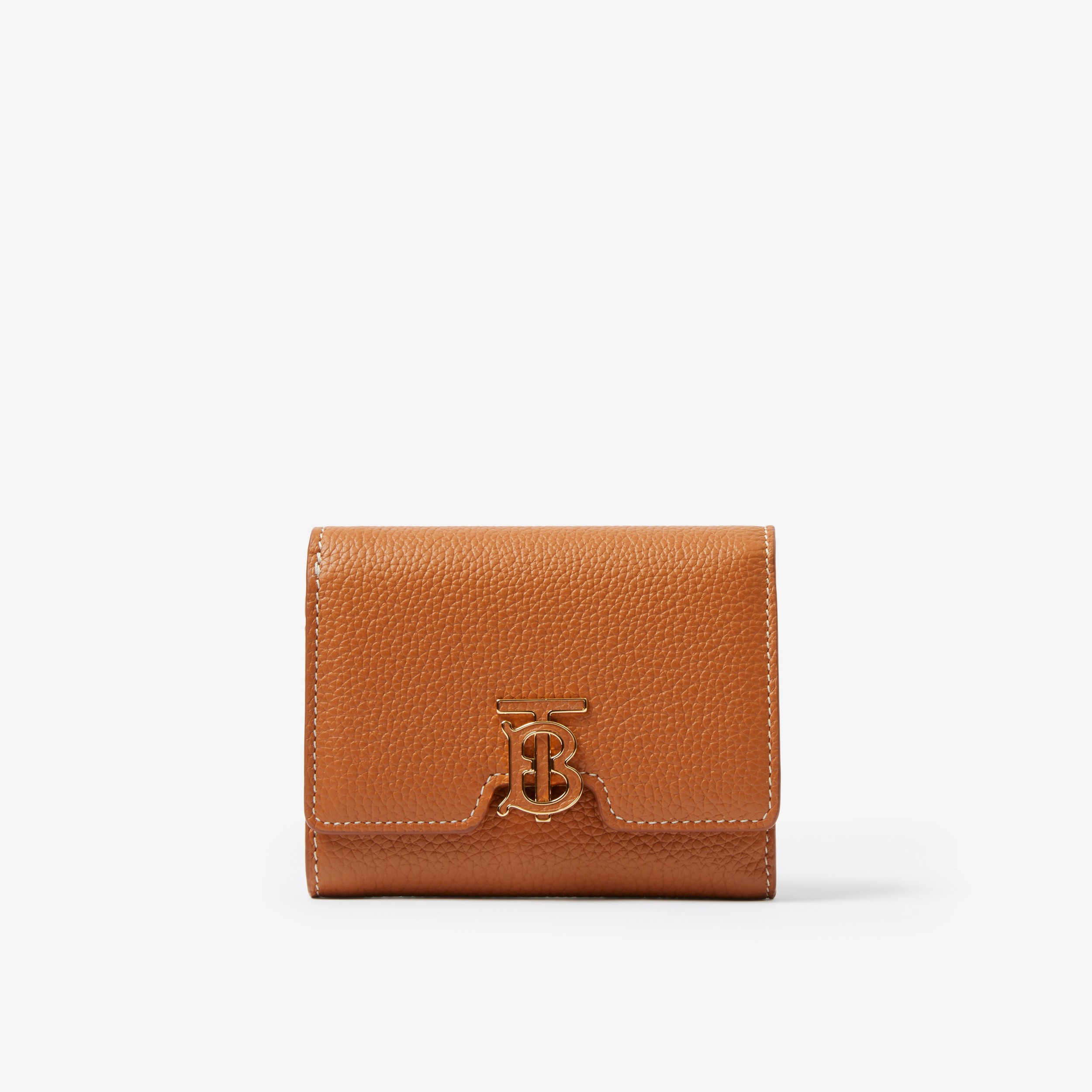 Grainy Leather TB Compact Wallet in Warm Russet Brown - Women | Burberry® Official - 1