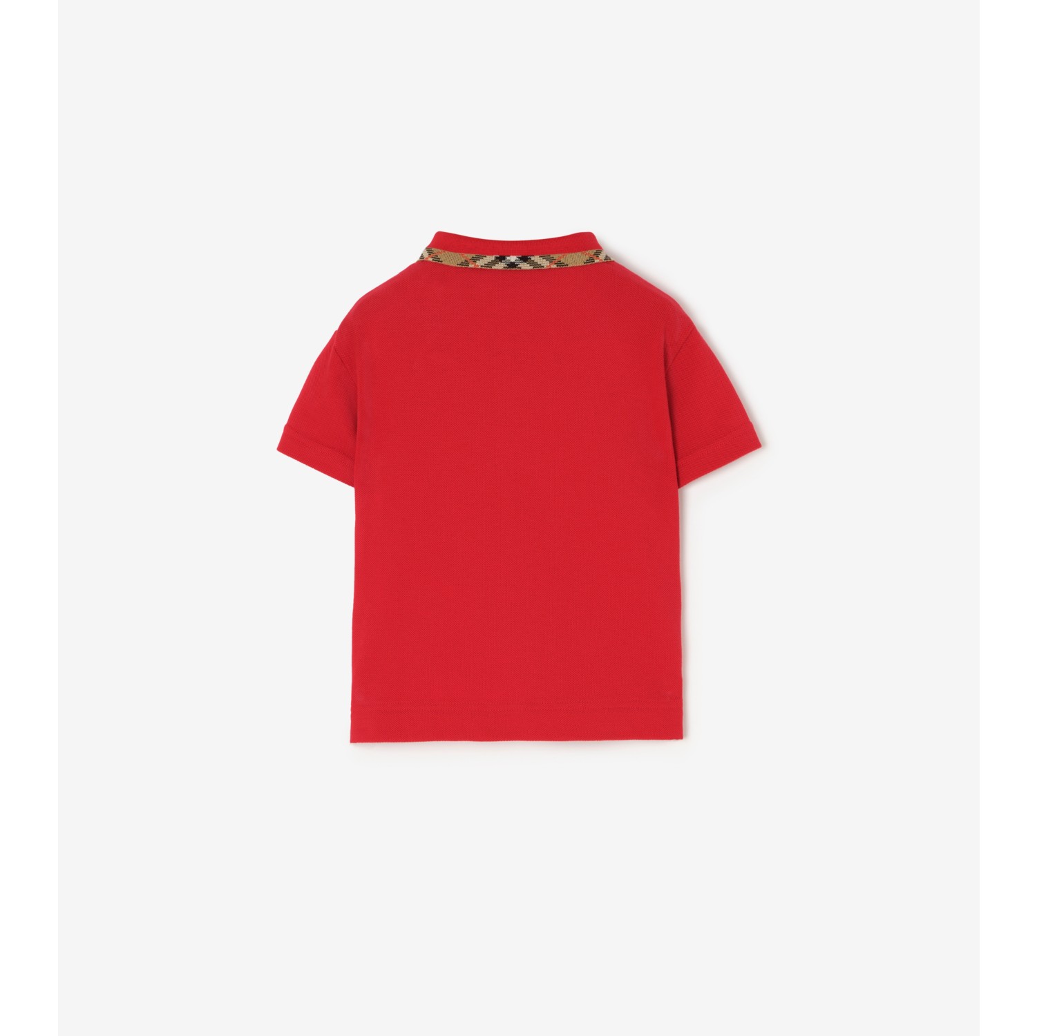 Check Collar Cotton Polo Shirt